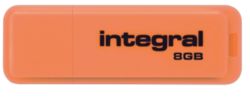 Integral Neon Flash Drive Orange USB 20 8GB