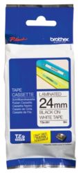 Brother P Touch TZE251 Label Tape 24mm x 8m Black On White 