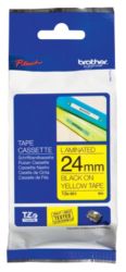 Brother P Touch TZE651 Label Tape 24mm x 8m Black On Yellow 
