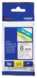 Brother P Touch TZE111 Label Tape 6mm x 8m Black On Clear 