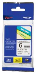 Brother P Touch TZE211 Label Tape 6mm x 8m Black On White 