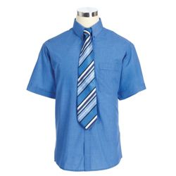 Alexandra Men s Short Sleeved Shirt Mid Blue 145 collar