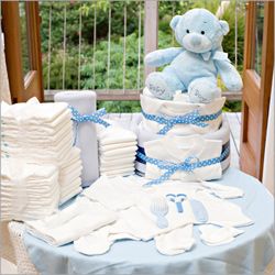 Blue Happy Nappy Cake Hamper