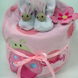 1 Tier Nappy Cake Baby Girl