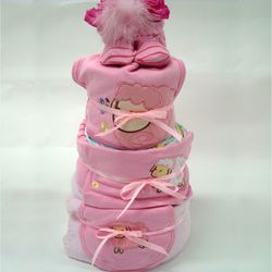 3 Tier Nappy Cake Baby Girl