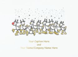 Reindeer On Ice Non Personalised Christmas Cards 149H x 203W mm