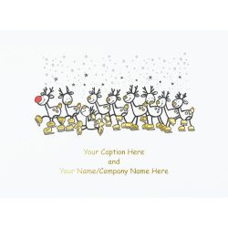 Reindeer On Ice Personalised Christmas Cards 149H x 203W mm