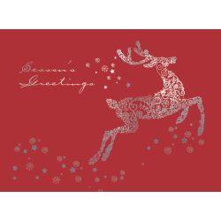 Silver Reindeer Personalised Christmas Cards 149H x 203W mm