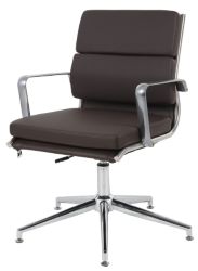 RS pro Milano leather faced conference chair brown