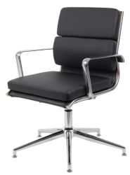 RS pro Milano leather faced conference chair black