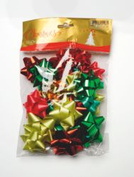 Christmas Gift bows Red Green and Gold 28 x 40 x 25 mm pk25 