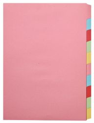 Elba A4 Assorted 10 Part Unpunched Dividers Pack of 10