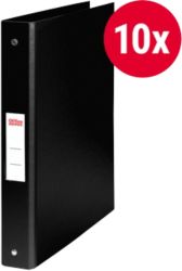 Office Depot 4 Ring A4 Plastic Ring Binder Black Pack 10