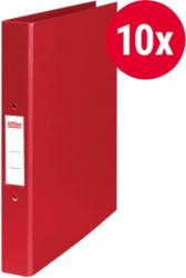 Office Depot 2 Ring A4 Plastic Ring Binder Red Pack 10