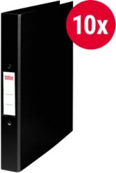 Office Depot 2 Ring A4 Plastic Ring Binder Black Pack 10