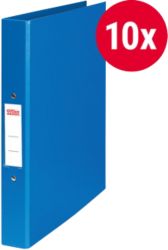 Office Depot 2 Ring A4 Plastic Ring Binder Blue Pack 10