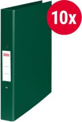 Office Depot 2 Ring A4 Plastic Ring Binder Green Pack 10