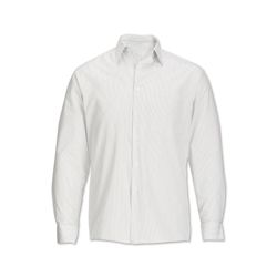 Mens classic collar shirt Size 14 White navy stripe