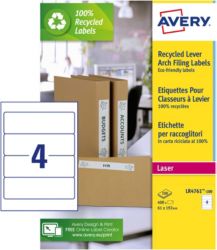 Avery Box Of 100 Recycled Short Filing Labels For Wide Files 4 Labels Per Sheet