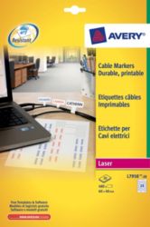 Avery Box Of 20 Small Cable Markers Laser Labels 24 Lables Per Sheet