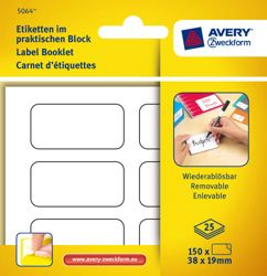Avery Pack Of 25 Removeable White Multiusage Handwrite Labels 6 Per Pad