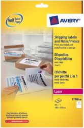 Avery Box Of 40 2 in 1 Label and Paper Label Dispatch Note
