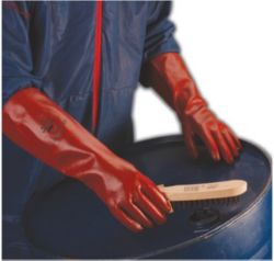 Polyco Polychem PVC 40cm Gauntlet Glove Red Size 95 Large