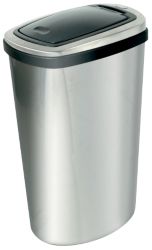 Addis Emsa Addis Deluxe Press Top Bin Stainless Steel Silver 40 ltr 