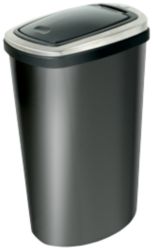Addis Emsa Addis Deluxe Press Top Bin Stainless Steel Black 40 ltr 
