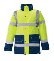 Alexandra hi vis hi viz high visibility unisex contrast trim coat size S
