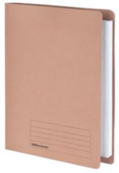 Office Depot Flar Bar Pocket Files Medium Weight Manilla 250gsm Foolscap Buff Pack of 5