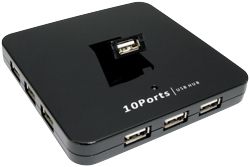 Cables Direct USB 20 10 Port Black Hub Power Supply 
