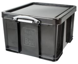 Really Useful Black Recycled Box 42 Litre Capacity