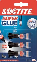 Loctite Mini Trio Super Glue 3 x 1g Tubes