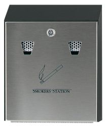 Wall mounted Smoking Station Black Aluminium