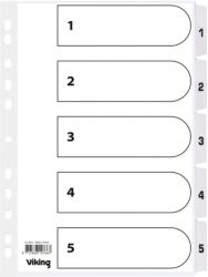 Office Depot Mylar Dividers White Board A4 5 Part 1 5 Numbered Set