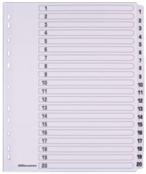 Office Depot Mylar Dividers White Board A4 Extra Wide 20 Part 1 20 Numbered Set