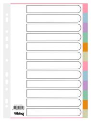 Office Depot Punched Dividers Coloured Manilla A4 12 Part Blank Set