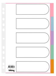 Office Depot Punched Dividers Coloured Manilla A4 5 Part Blank Set
