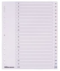 Office Depot Polyproylene Dividers White Polypropylene A4 Extra Wide 20 Part a Z Set