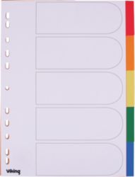 Office Depot Polyproylene Dividers White Coloured Tabs Polypropylene A4 5 Part Blank Set
