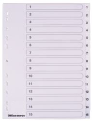 Office Depot Polyproylene Dividers White Polypropylene A4 15 Part 1 15 Numbered Set