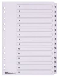 Office Depot Mylar Dividers White Board A4 15 Part 1 15 Numbered Set