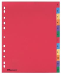 Office Depot Extra Wide Polyproylene Dividers Coloured Polypropylene A4 Extra Wide 12 Part 1 12 Numbered Set