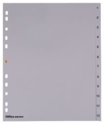 Office Depot Polyproylene Dividers White Polypropylene A4 12 Part 1 12 Numbered Set