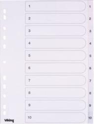 Office Depot Polyproylene Dividers White Polypropylene A4 10 Part 1 10 Numbered Set