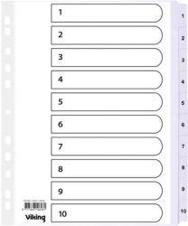 Office Depot Mylar Dividers White Board A4 10 Part 1 10 Numbered Set