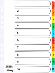 Office Depot Coloured Mylar Dividers White Coloured Tabs Board A4 10 Part 1 10 Numbered Set