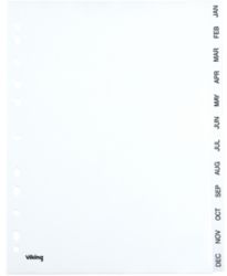 Office Depot Polyproylene Dividers White Polypropylene A4 12 Part Jan Dec Set