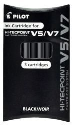 Pilot V5 V7 Hi Tecpoint Refills Black Pack of 3